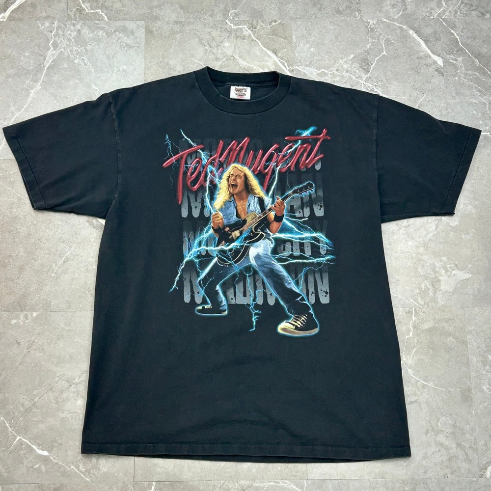 90s Vintage Ted Nugent Graphic Tour Tee Mens XL Madman Classic Rock Shirt